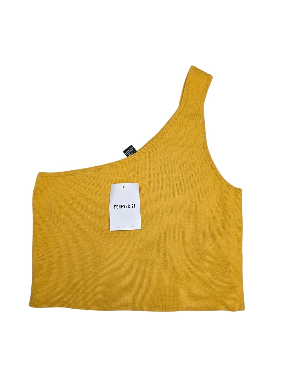 Forever 21 One-Shoulder Crop Tank in Mustard